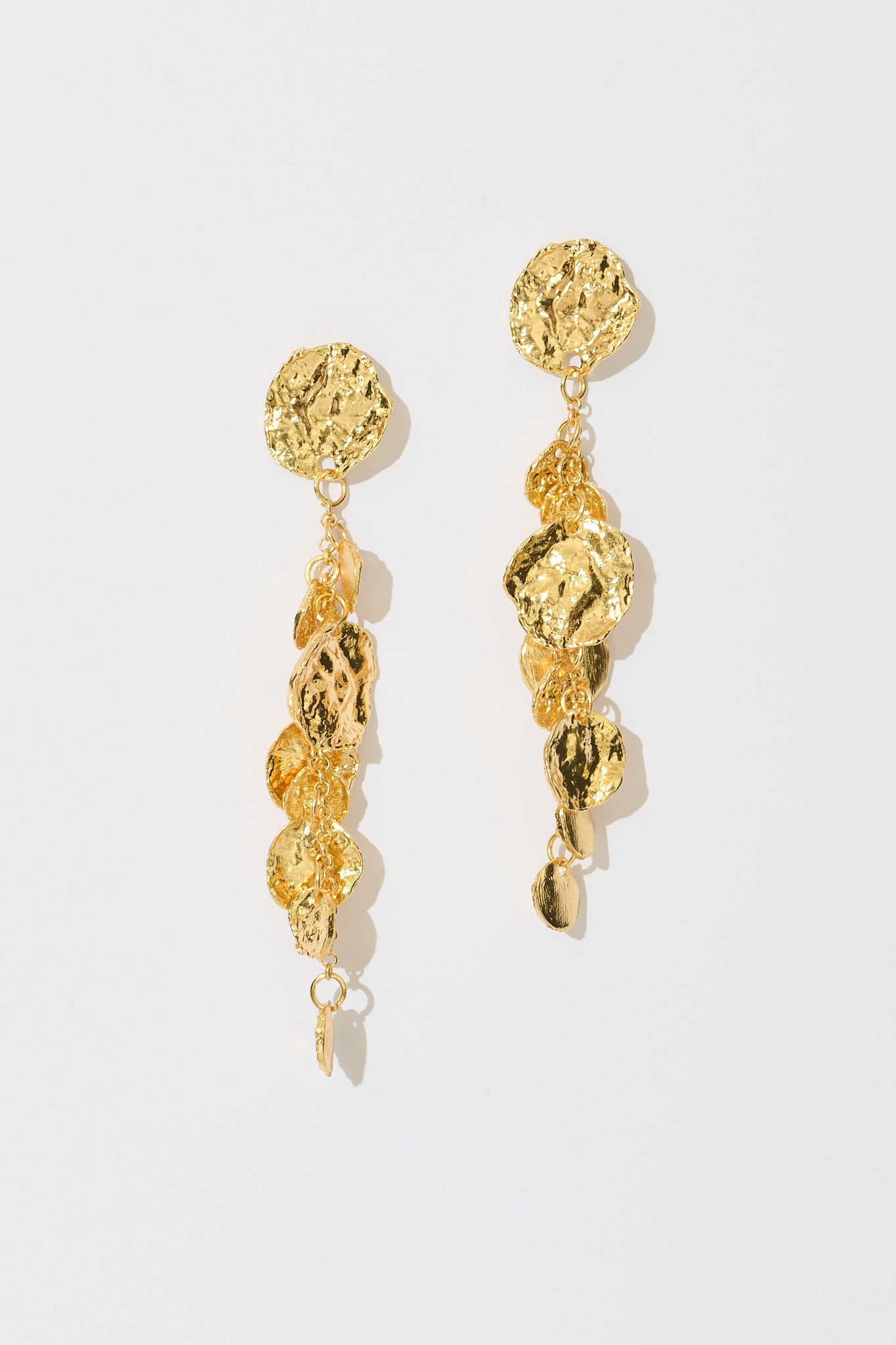 Ariana Drop Earrings in Gold Textured