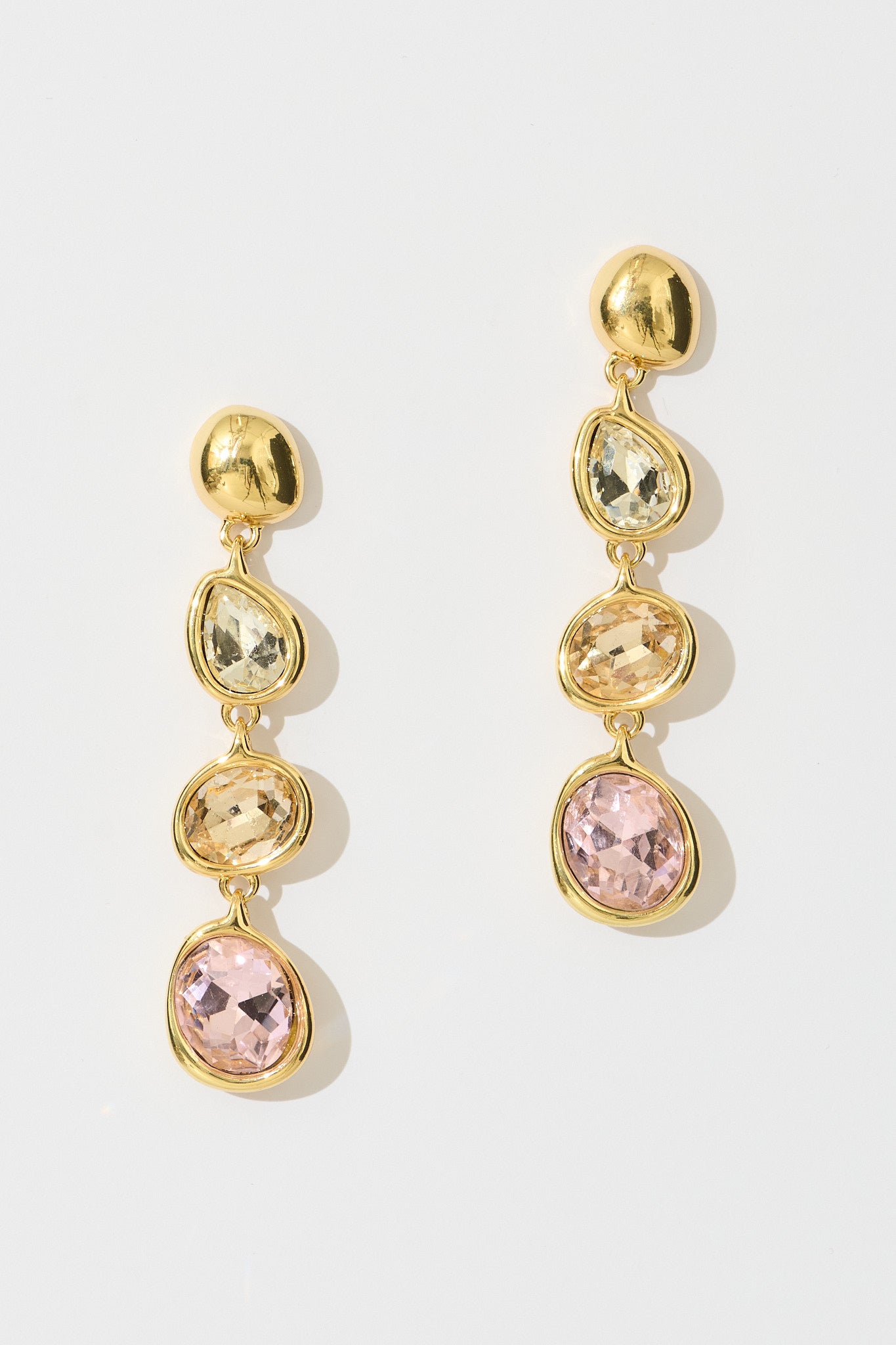 Dena Drop Earrings in Gold with Multi Stones