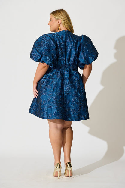 Paris Dreamer Dress in Navy Jacquard