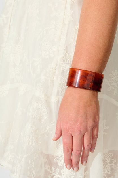 Carmen Cuff Bangle in Amber Resin