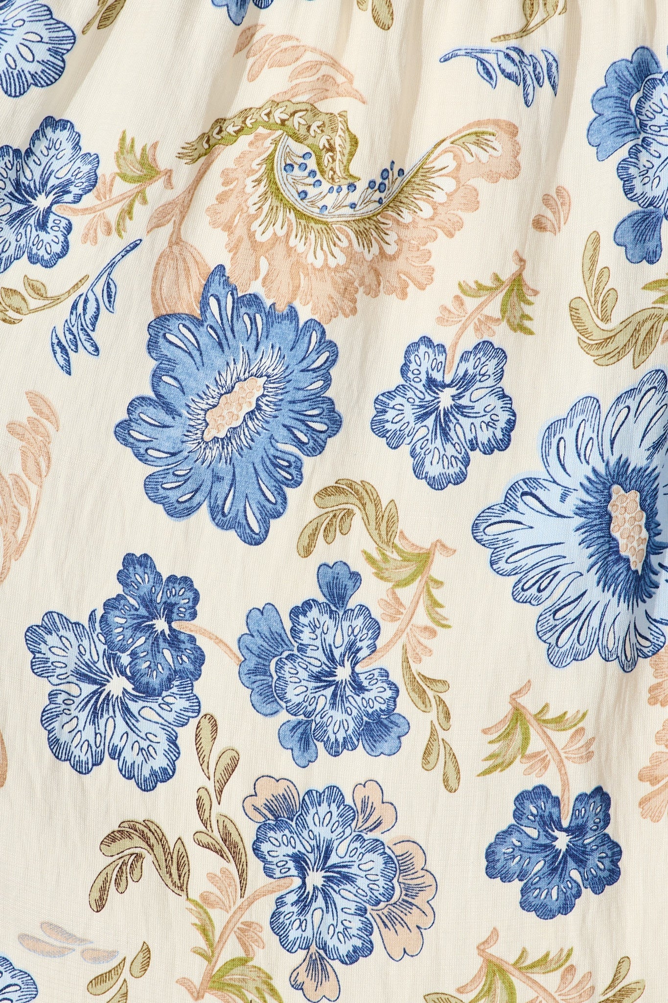 Alessa Maxi Dress in White with Blue Floral