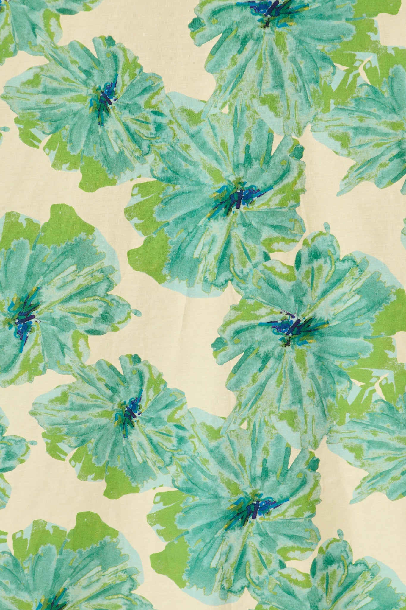 Sunlit Petals Midi Skirt in Green Floral Print Cotton