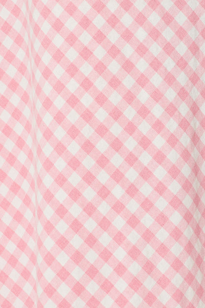 Amor Maxi Skirt in Pink and White Gingham Cotton
