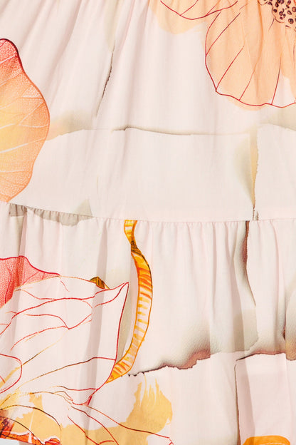 Katarina Wrap Dress in Orange Multi Floral