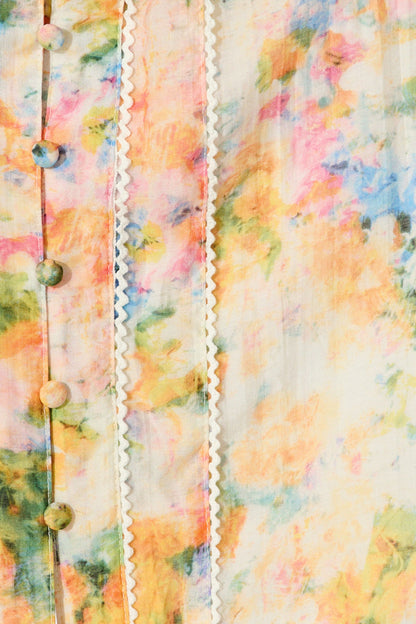 Luciana Shirt Dress in Multi Watercolour Floral