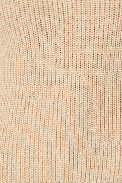 Lauretta Knit Top in Beige Cotton