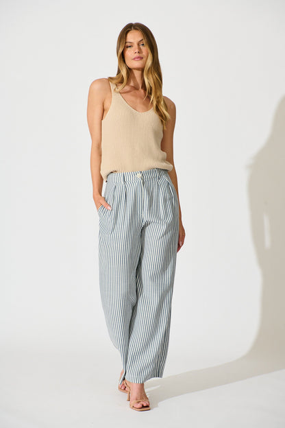 Lauretta Knit Top in Beige Cotton