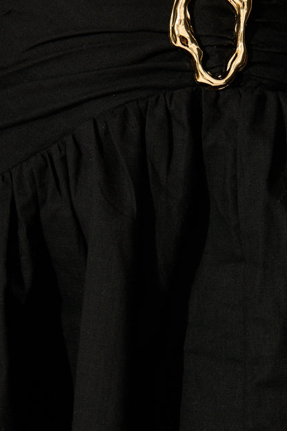 Shaina Skirt in Black Linen Blend