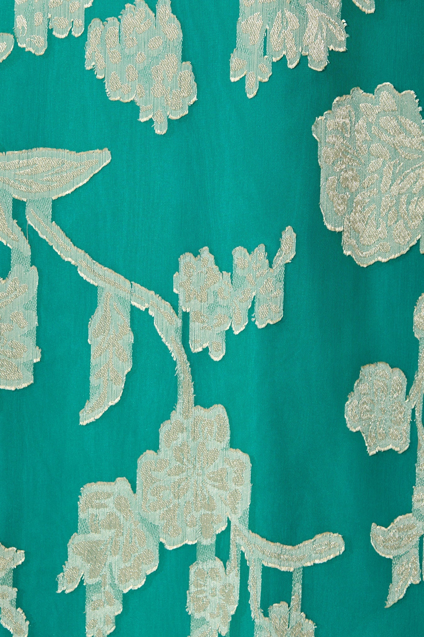 Maelis Maxi Dress in Teal and Gold Burnout Chiffon