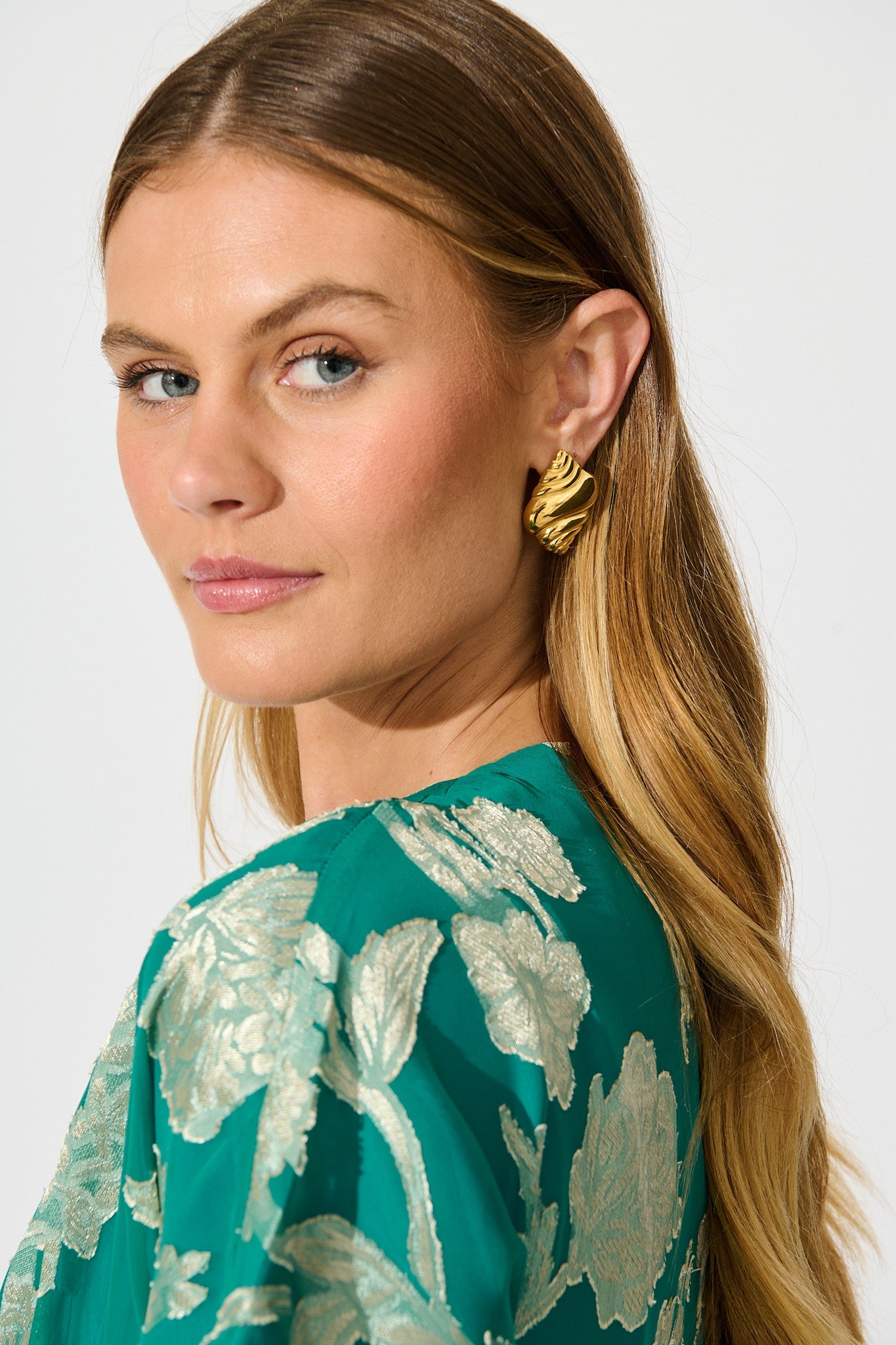 Conch Shell Stud Earrings in 18K Gold Plated