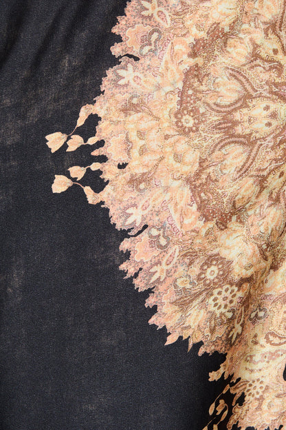 Ellen Midi Shirt Dress in Navy with Multi Placement Satin