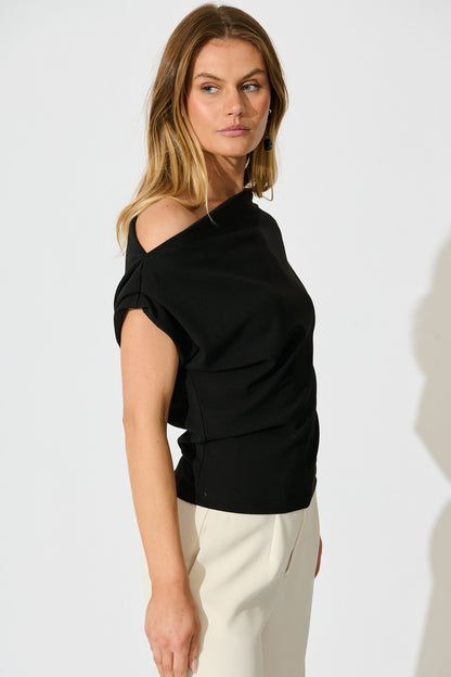Pia Off Shoulder Top in Black