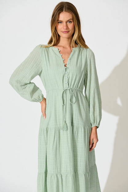 Kalami Midi Dress in Sage Cotton