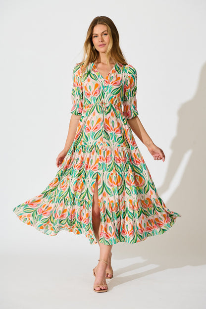 Danielle Maxi Dress in Multi Print