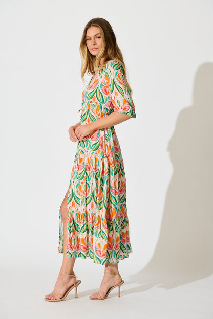 Danielle Maxi Dress in Multi Print