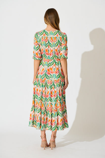 Danielle Maxi Dress in Multi Print