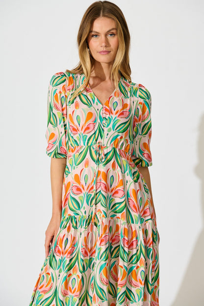 Danielle Maxi Dress in Multi Print