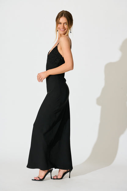 Lush Reverie Maxi Dress in Black