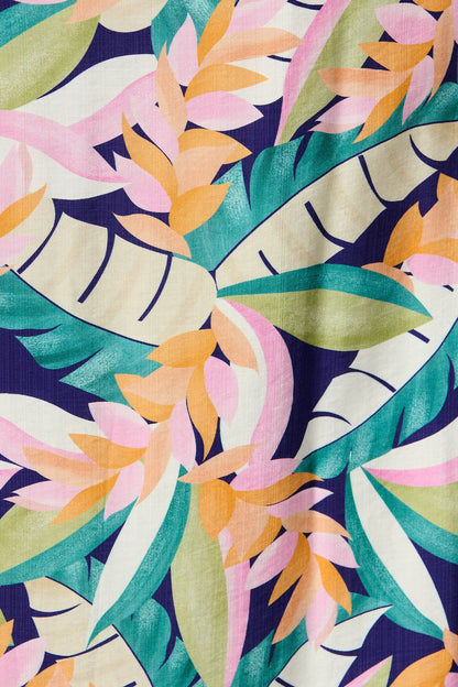 Anemone Midi Dress in Multi Leaf Print