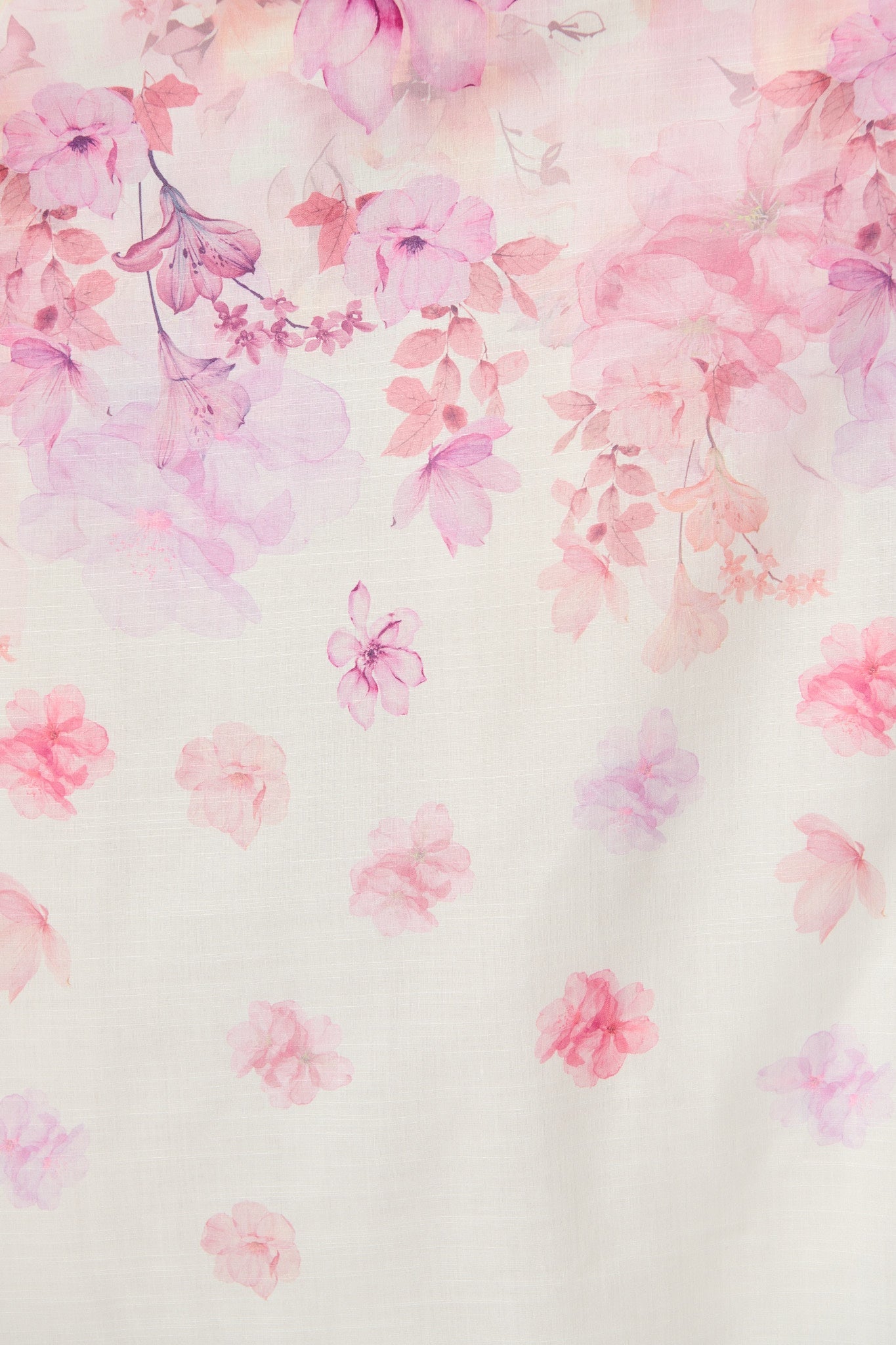 Elaria Maxi Dress in White with Purple Floral Cotton Blend