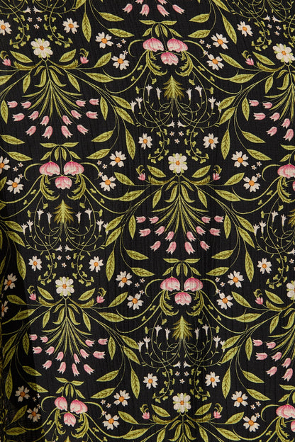 Selestia Maxi Dress in Black Floral