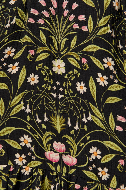 Ulani Shirt Dress in Black Floral