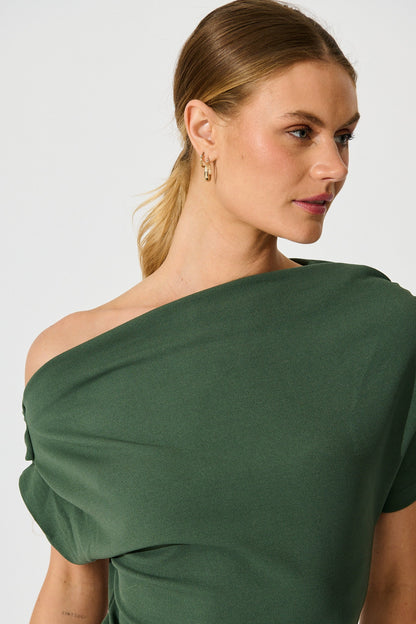 Pia Off Shoulder Top in Emerald