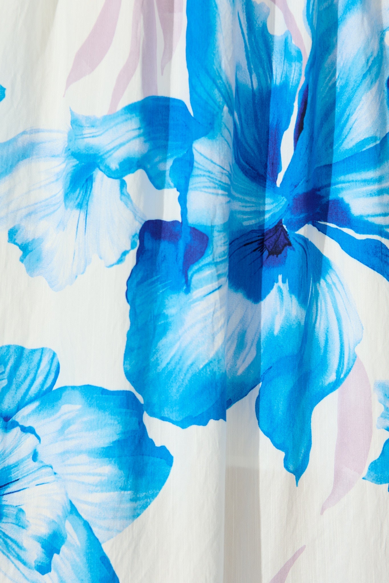 Zaynab Maxi Sundress in White with Blue Floral