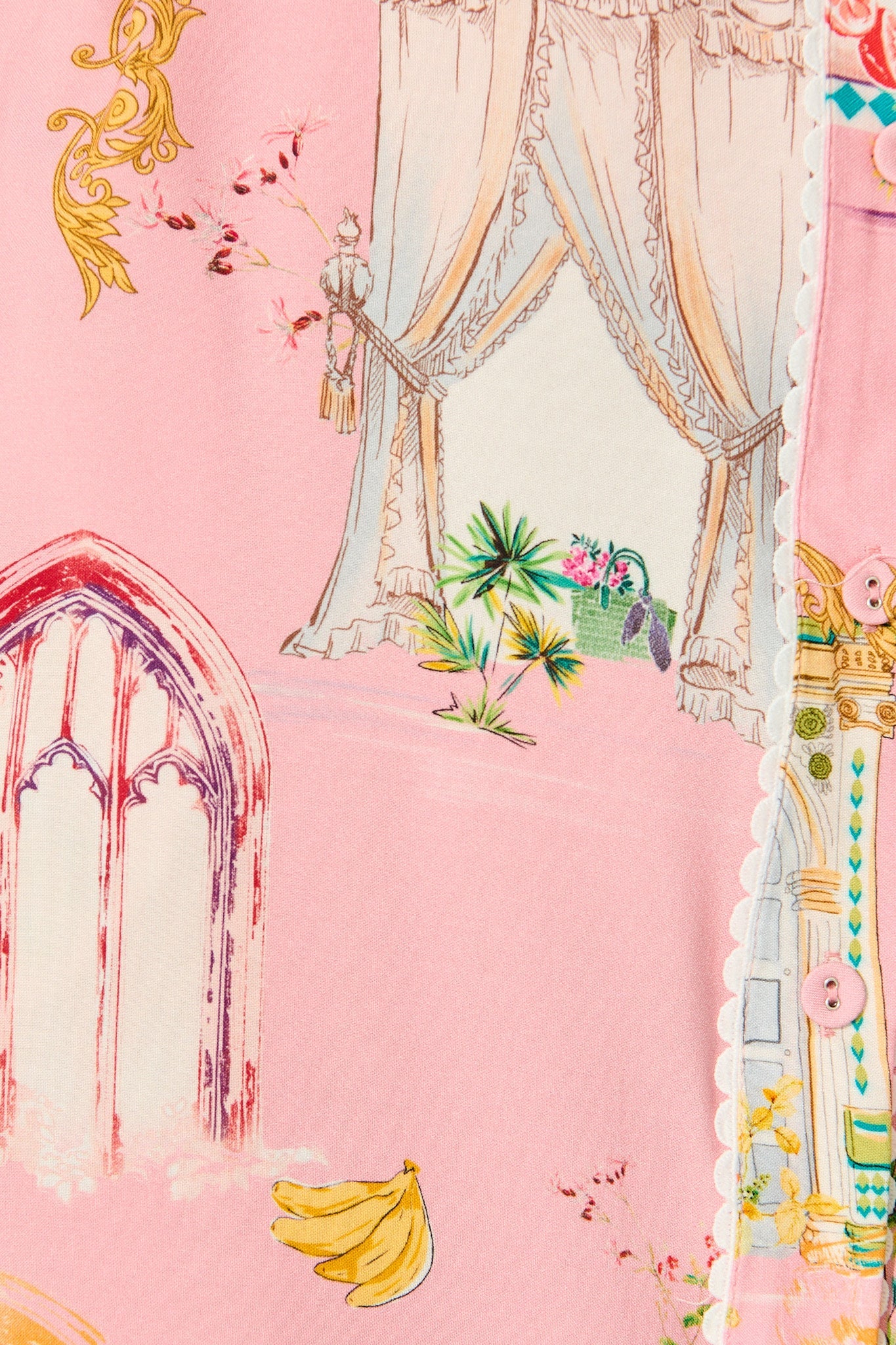 Orsa Shirt Dress in Pink Multi Print