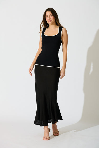 Avena Knit Top in Black