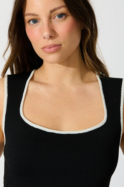 Avena Knit Top in Black