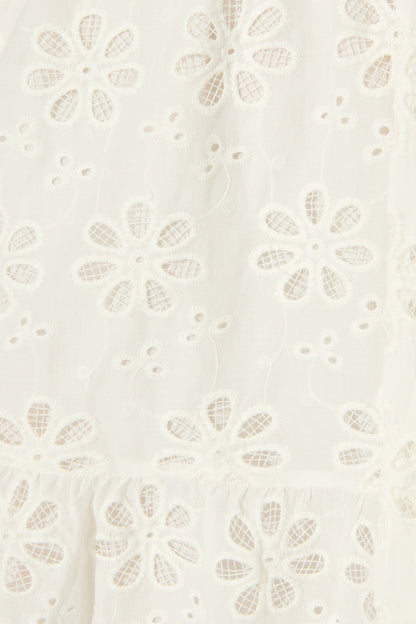 Juliette Dress in White Broderie Cotton
