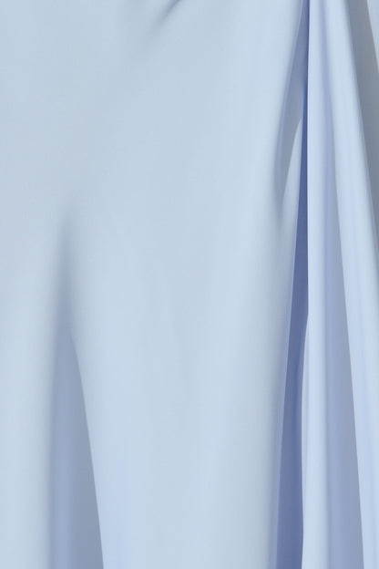 Marielle Off Shoulder Maxi Dress in Dusty Blue Chiffon