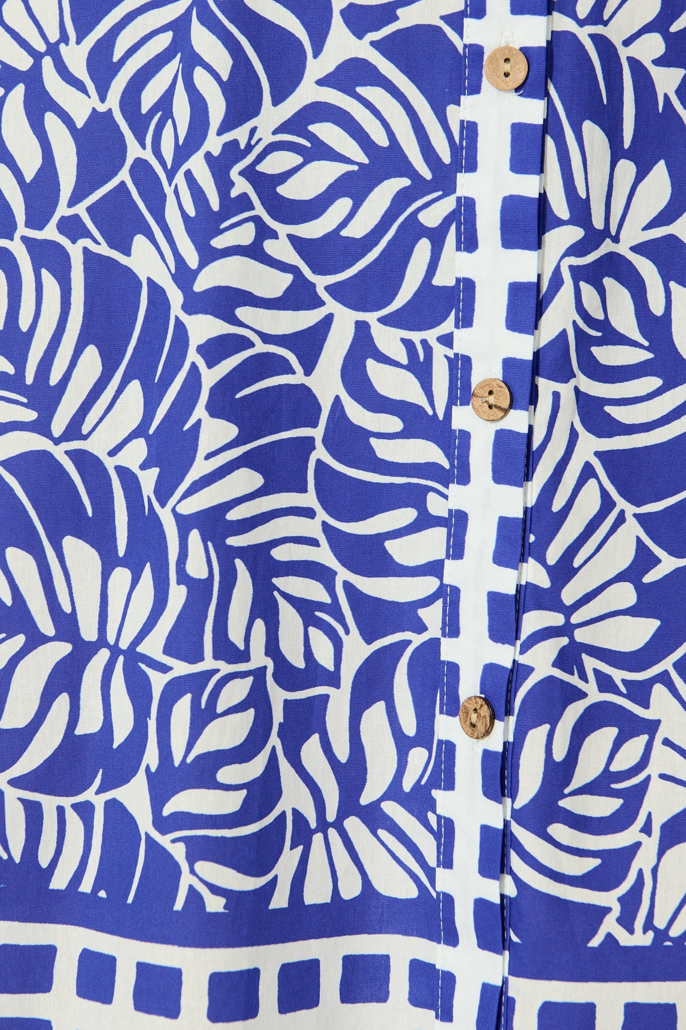 Carys Dress in Blue with White Cotton