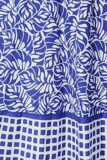 Lova Maxi Sundress in Blue with White Cotton