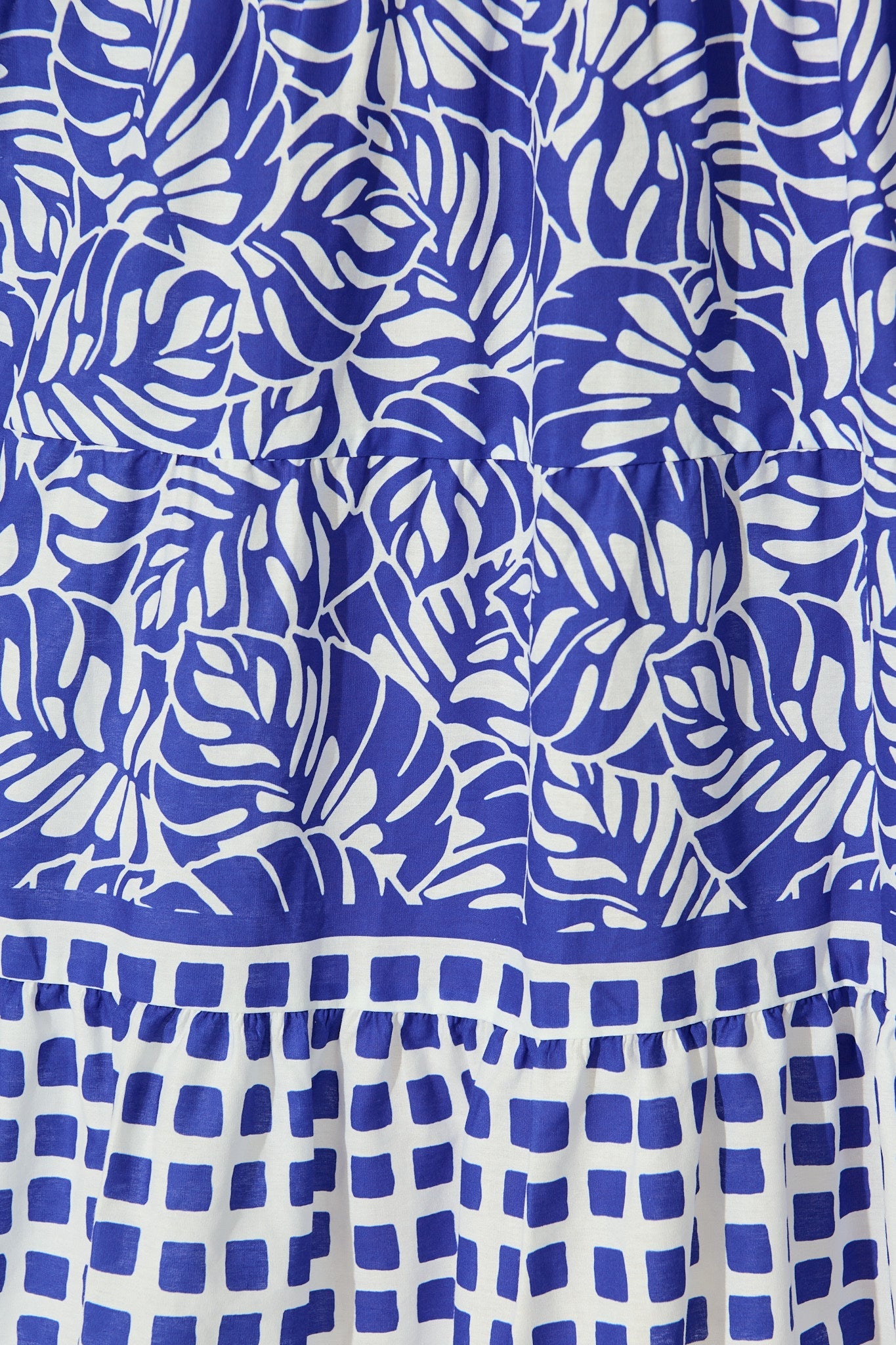 Maelle Midi Dress in Blue with White Cotton