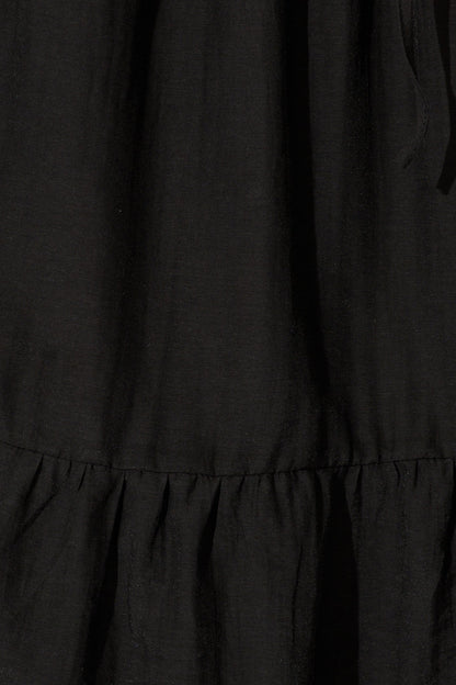 Zoella Maxi Skirt in Black Cotton Blend