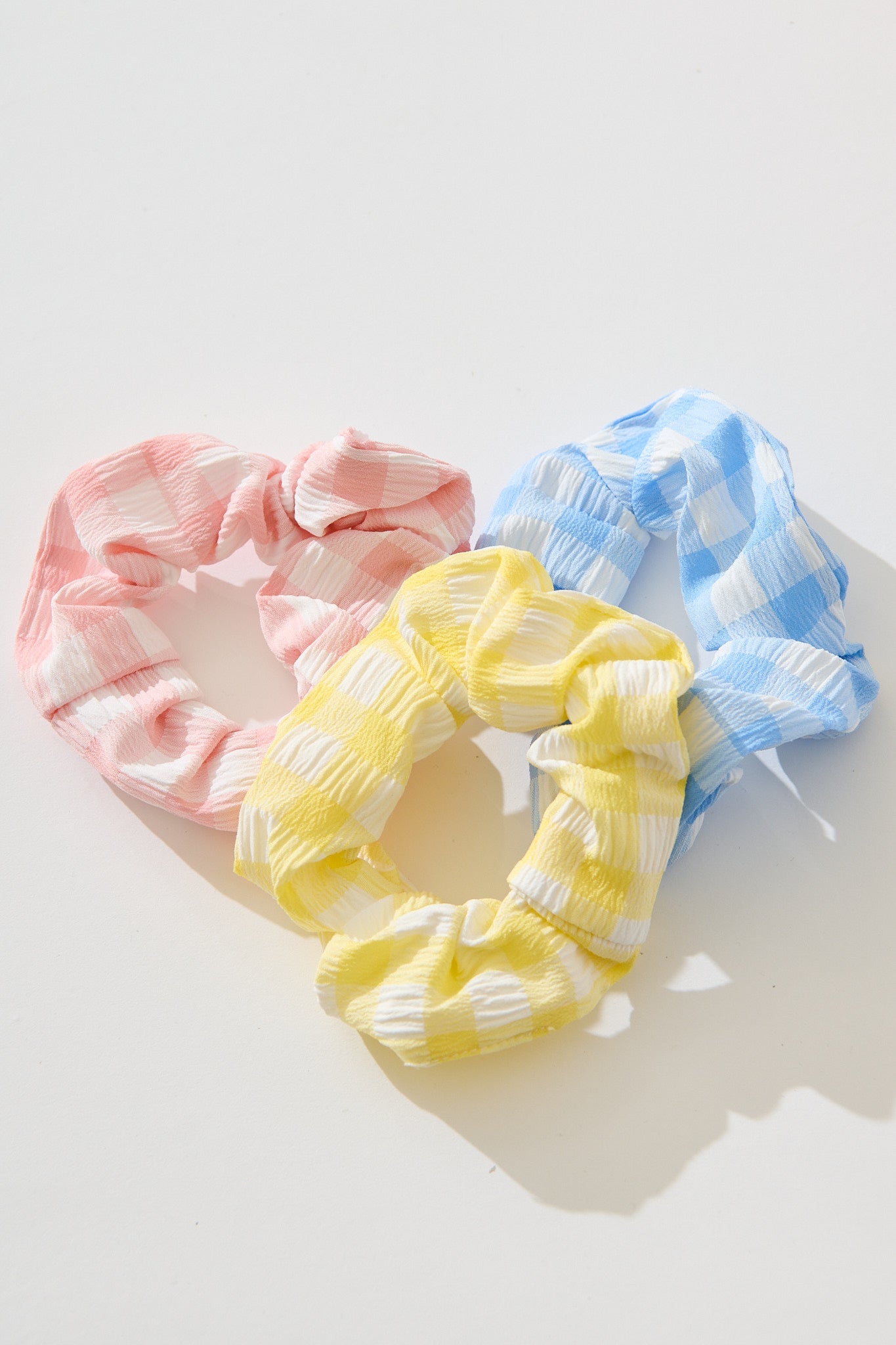 Gina 3 Pack Scrunchie in Pastel Gingham