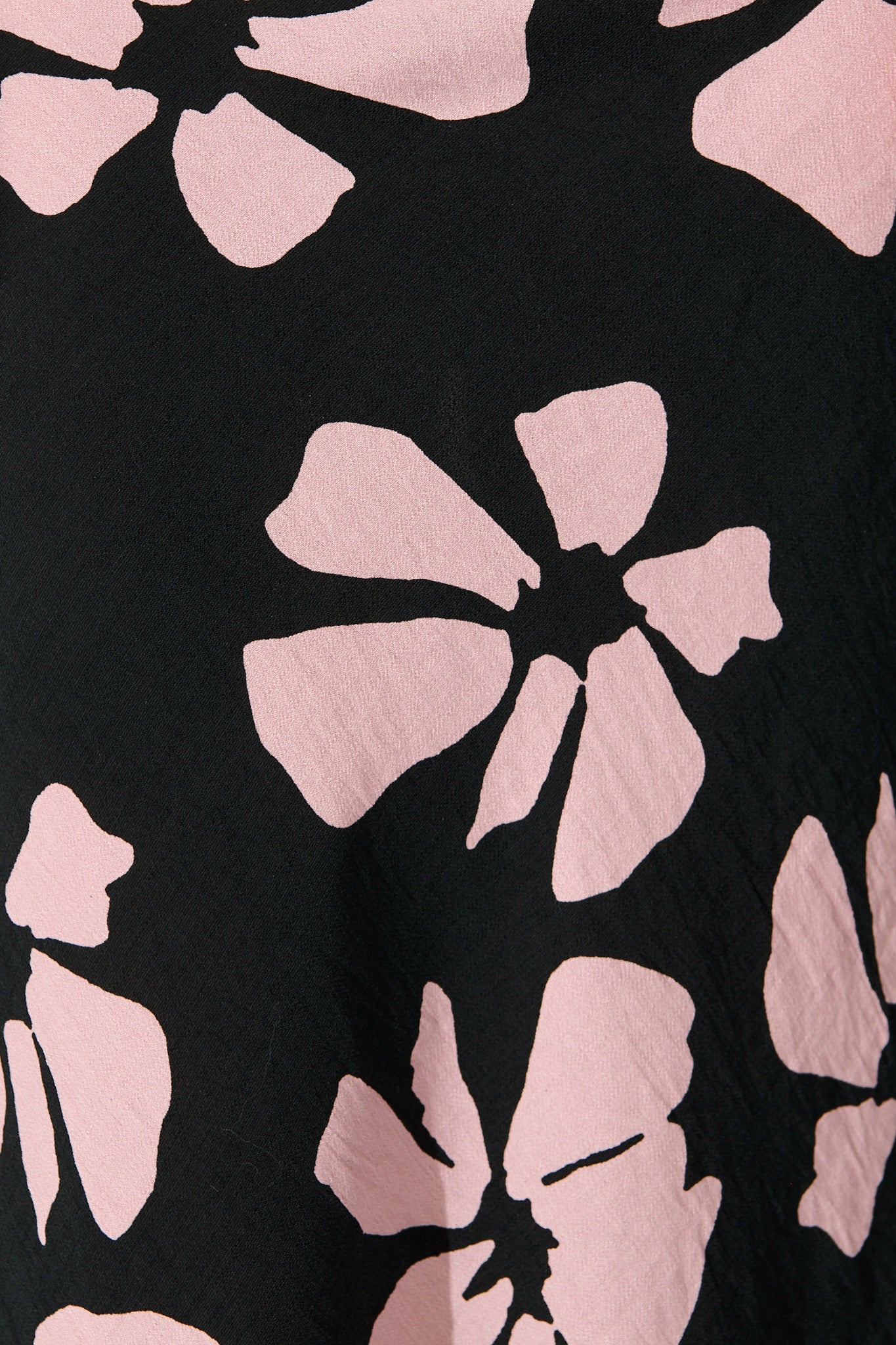 Lanah Maxi Skirt in Black with Pink Flower Print