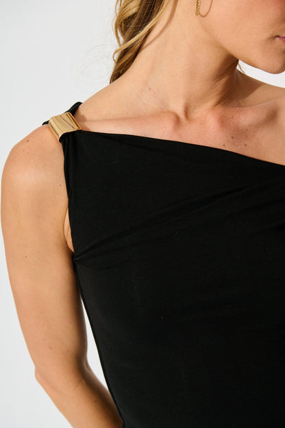 Ala Off Shoulder Top in Black