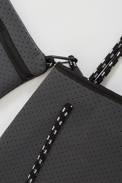 august + delilah Rania Neoprene Tote Bag in Grey