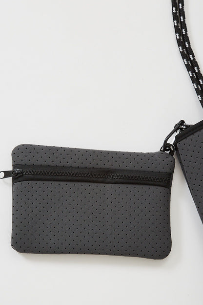 august + delilah Rania Neoprene Tote Bag in Grey