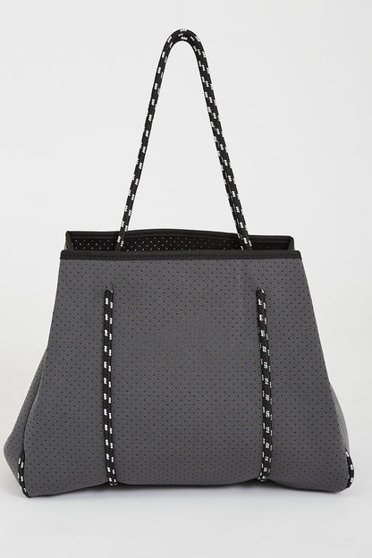 august + delilah Rania Neoprene Tote Bag in Grey