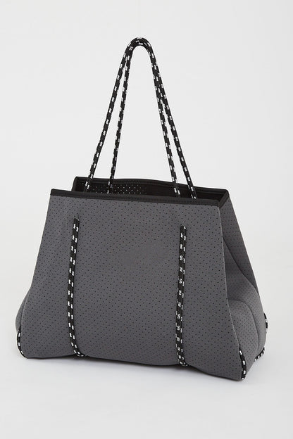 august + delilah Rania Neoprene Tote Bag in Grey