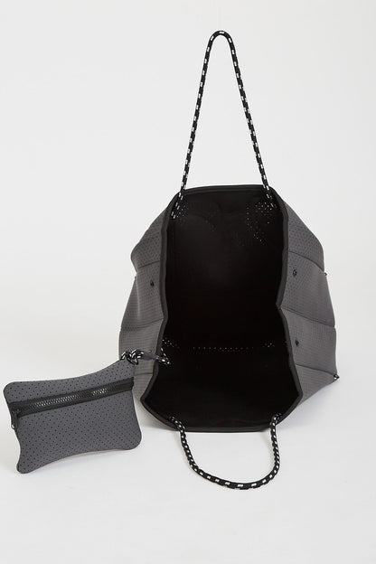 august + delilah Rania Neoprene Tote Bag in Grey